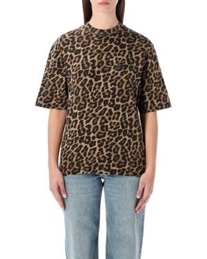 Anine Bing Avi Leopard Print T-Shirt - Black