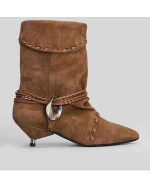 GISÉL MOIRÉ Ariel High Heels Boots - Brown