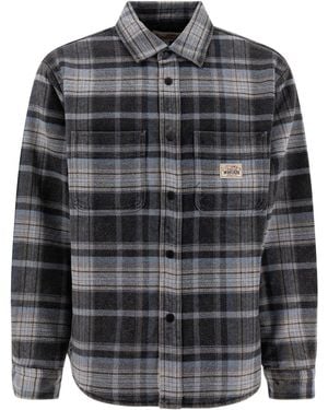 Stussy Plaid Quilted Overshirt Jacket - Gray