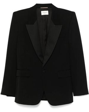 Saint Laurent Grain De Poudre Tuxedo Jacket - Black