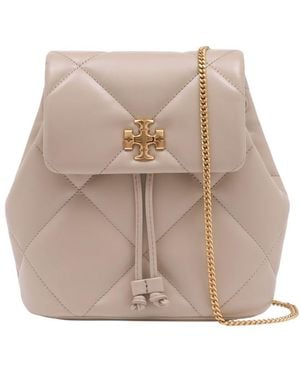 Tory Burch Kira Diamond Quilt Small Backpack - Natural