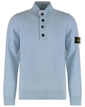 Stone Island Wool Blend Jumper - Blue