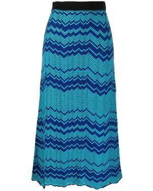 Wales Bonner Palm Knit Skirt - Blue