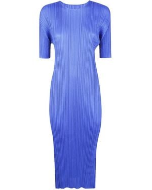 Pleats Please Issey Miyake "Monthly Colors: August" Dress - Blue
