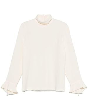 Alberto Biani High-Neck Blouse - White