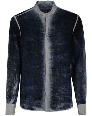 Original Vintage Style Linen Korean Shirt - Blue