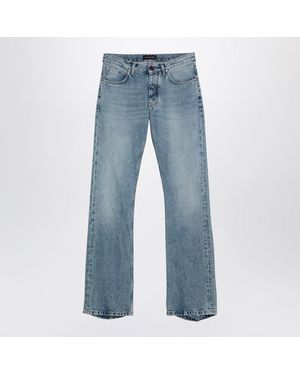 Balenciaga Light Jeans With Distressed Hem - Blue