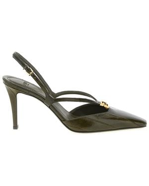 Fendi ' Ffold' Slingback - Metallic