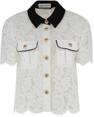 Self-Portrait Lace Shirt - White