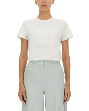 Max Mara T-Shirt With Logo Patch - White