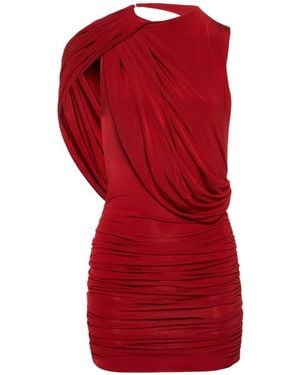 Magda Butrym Asymmetric Draped Mini Dress - Red