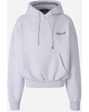 パーカー・フーディ Jacquemus Drawstring Hood Cotton Sweatshirt With Varsity Jacquemus Drawstring Hood Cotton Sweatshirt With Varsity