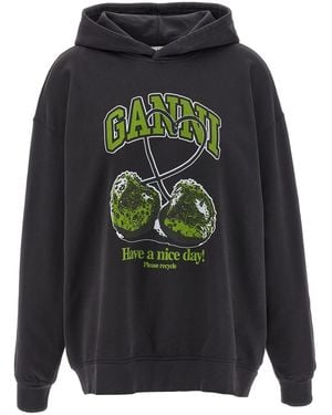 Ganni Cotton Sweatshirt - Grey