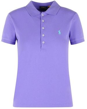 Polo Ralph Lauren 'Julie' Cotton Polo Shirt - Purple