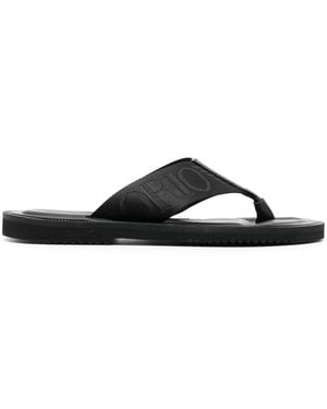 Emporio Armani Logo Thong Sandals - Black