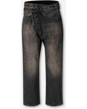 R13 Wide Crossover Jeans - Grey
