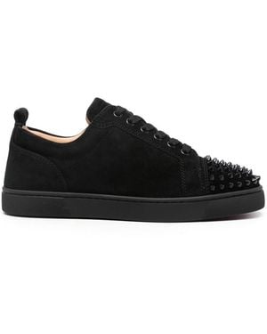 Christian Louboutin Louis Junior Suede Leather Sneakers - Black