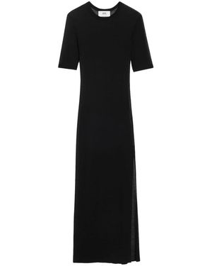 Ami Paris Lyocell Maxi Dress - Black