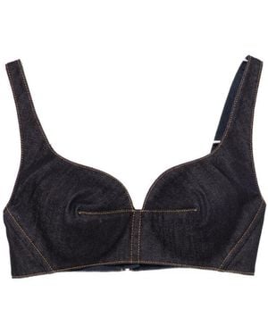 Givenchy Denim Cotton Bra Top - Black
