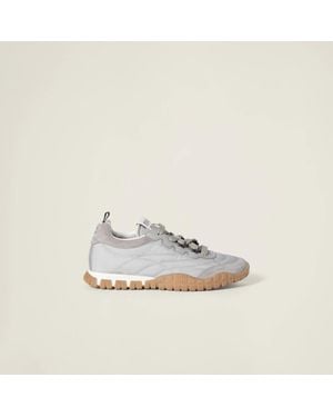 Miu Miu "Tyre" Suede Sneakers - White