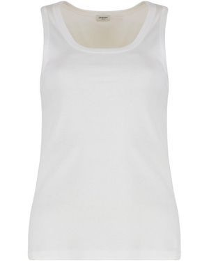 Saint Laurent Cotton Tank Top - White