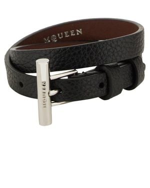 McQueen T-bar Bracelet - Black