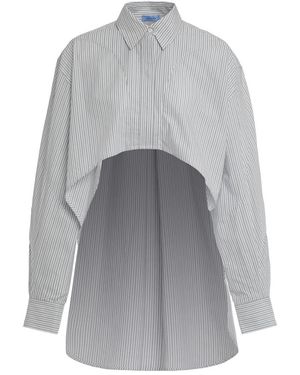 Mugler Cotton Striped Shirt - Grey