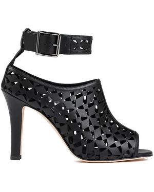 Manolo Blahnik Elegant 105 Heel Leather Sandals - Black