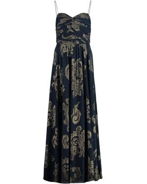 Ralph Lauren Jacquard Fabric Dress With Sweetheart Neckline - Black