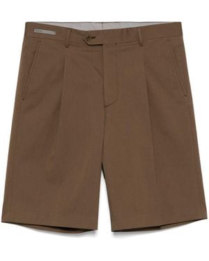 Corneliani Pleated Chino Shorts - Brown
