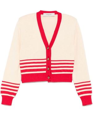 Golden Goose Journey Cropped Cotton Cardigan - Red