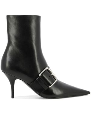 Balenciaga Knife 80 Leather Ankle Boots - Black