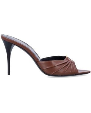 Saint Laurent Babylone Mules - Brown