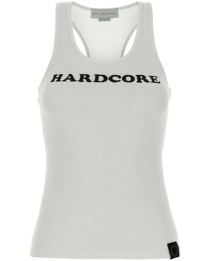 Stella McCartney Hardcore Slogan Cotton Tank Top - Gray