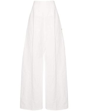 Sportmax Linen And Cotton Blend Pants - White
