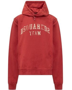 DSquared² Hoodie With Logo Print - Red