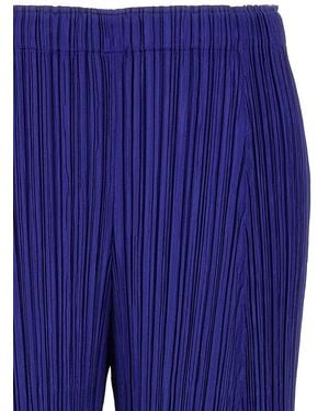 Pleats Please Issey Miyake 'Thicker Bottoms' Trousers - Blue