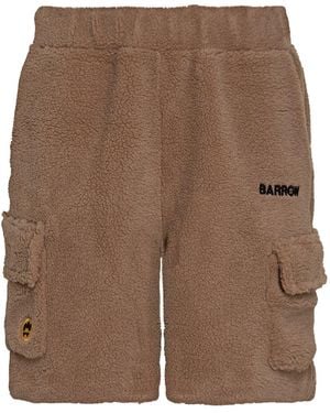 Barrow Fleece Cargo Shorts With Logo - Brown