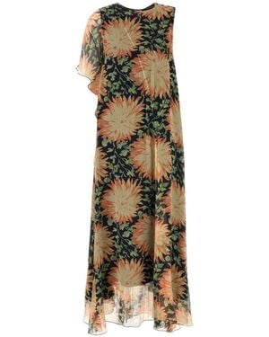 Loewe Printed Silk Dress - Brown