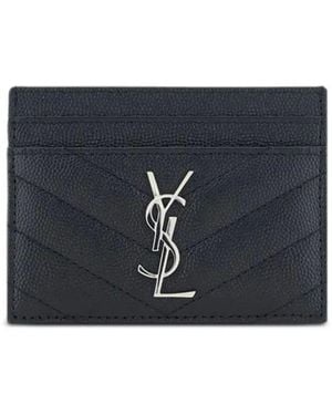 Saint Laurent "cassandre Matelassé" Cards Holder - Blue
