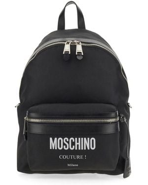 Moschino Large Backpack With Logo - Black