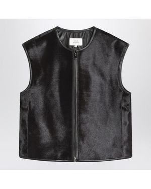 Loulou de Saison Ampas Vest In Pony-effect - Black