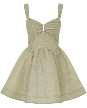 Zimmermann Mini "Rebellion Drape" Dress - Green