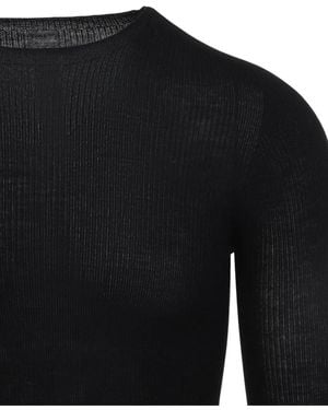 Rick Owens Ribbed Round Neck - Black