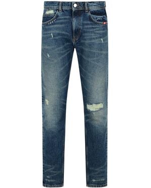 AMISH 'david' Blue Cotton Jeans
