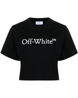 Off-White c/o Virgil Abloh Big Logo Bookish Crop Tee - Black