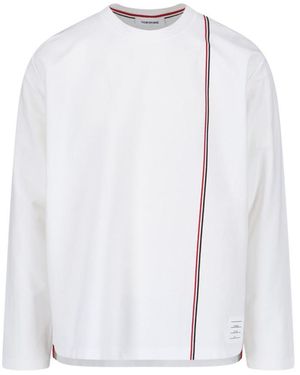 Thom Browne Logo Long-Sleeve T-Shirt - White
