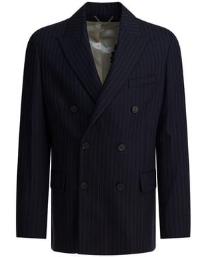 Golden Goose Double-Breasted Wool Blazer - Blue
