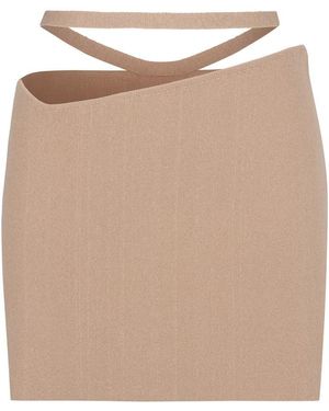 ANDREADAMO Knitted Mini Skirt - Natural