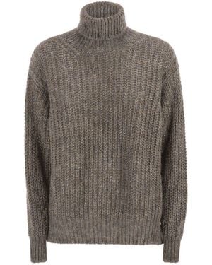 Herno Wool And Alpaca Turtleneck Jumper - Grey